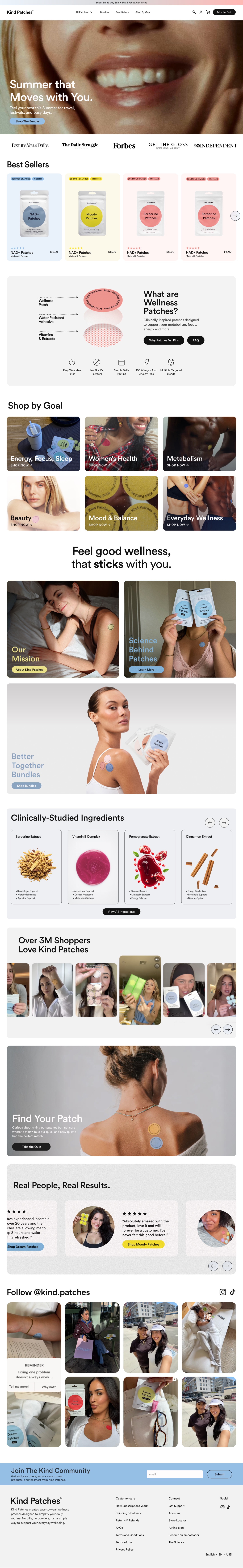 Kind Patches website homepage preview